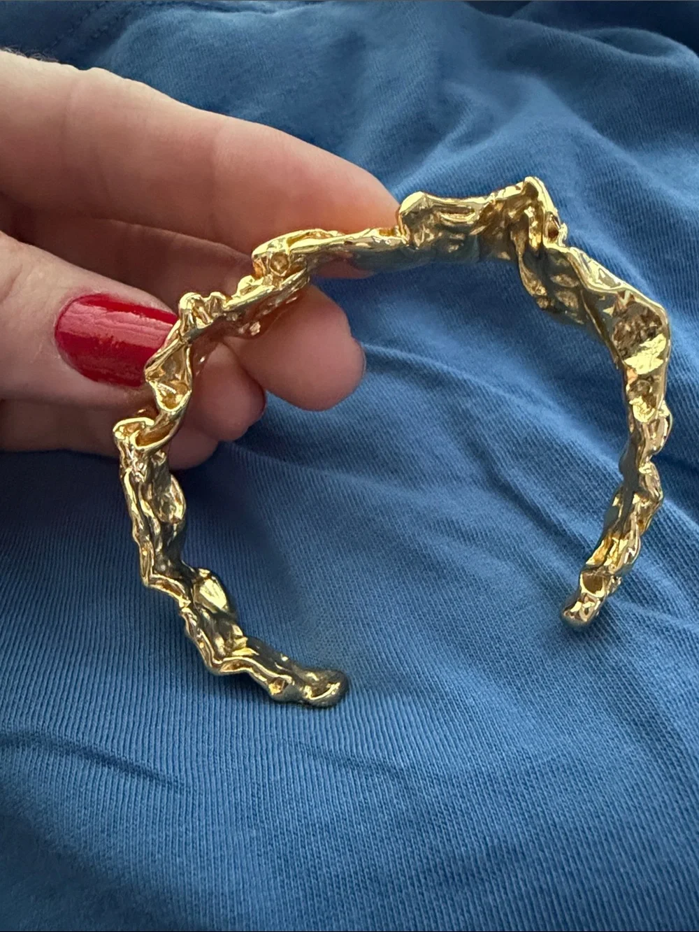 Amber Sceats Emery Cuff Bracelet. 24k gold plated brass. Thick. Adjustable NWOT